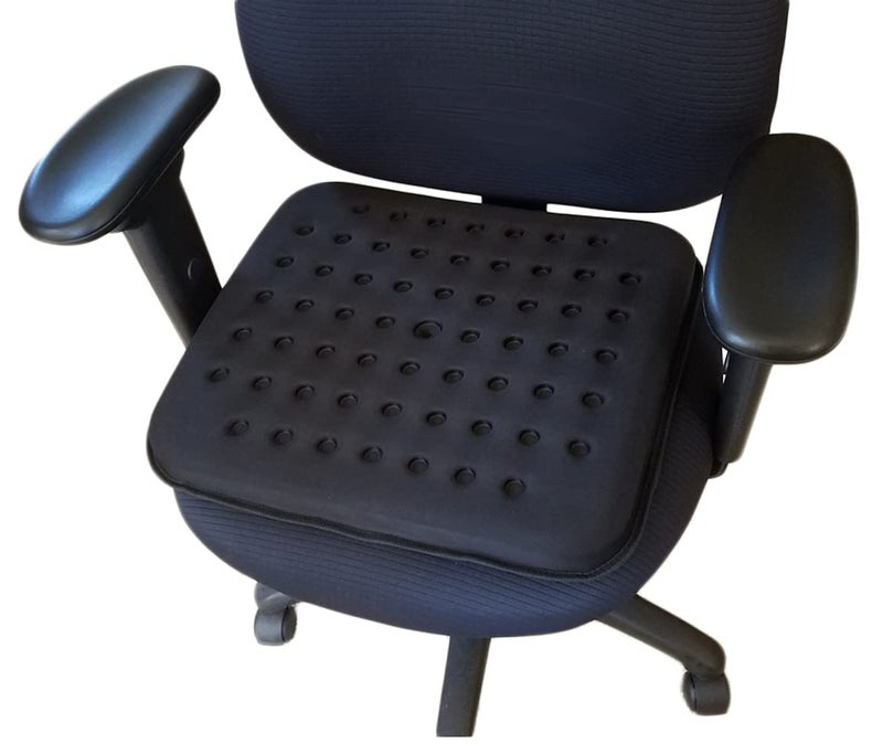 Tektrum Thick Orthopedic Cool Gel Seat Cushion with Cooling Vents for Wheelchair, Office, Home, Carâ€“Support for Low Back, Tailbone, Hip, Prevents Sweaty Bottom, Promotes Healthy Posture (GS1201-BLK) - Image 2